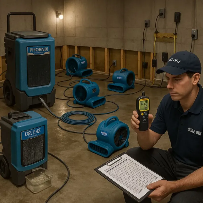 Structural Drying and Dehumidification process in Gorman, NC